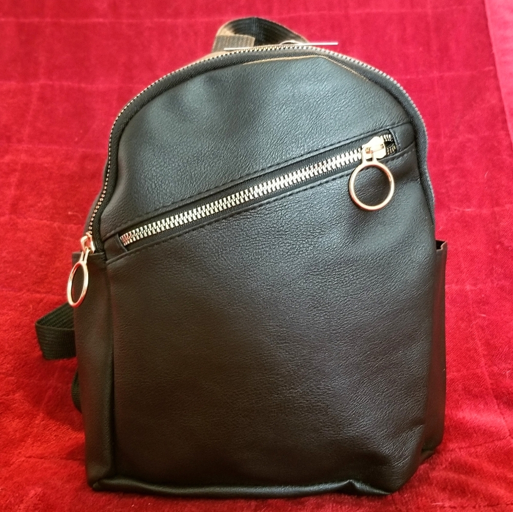 Small Faux Leather Backpack